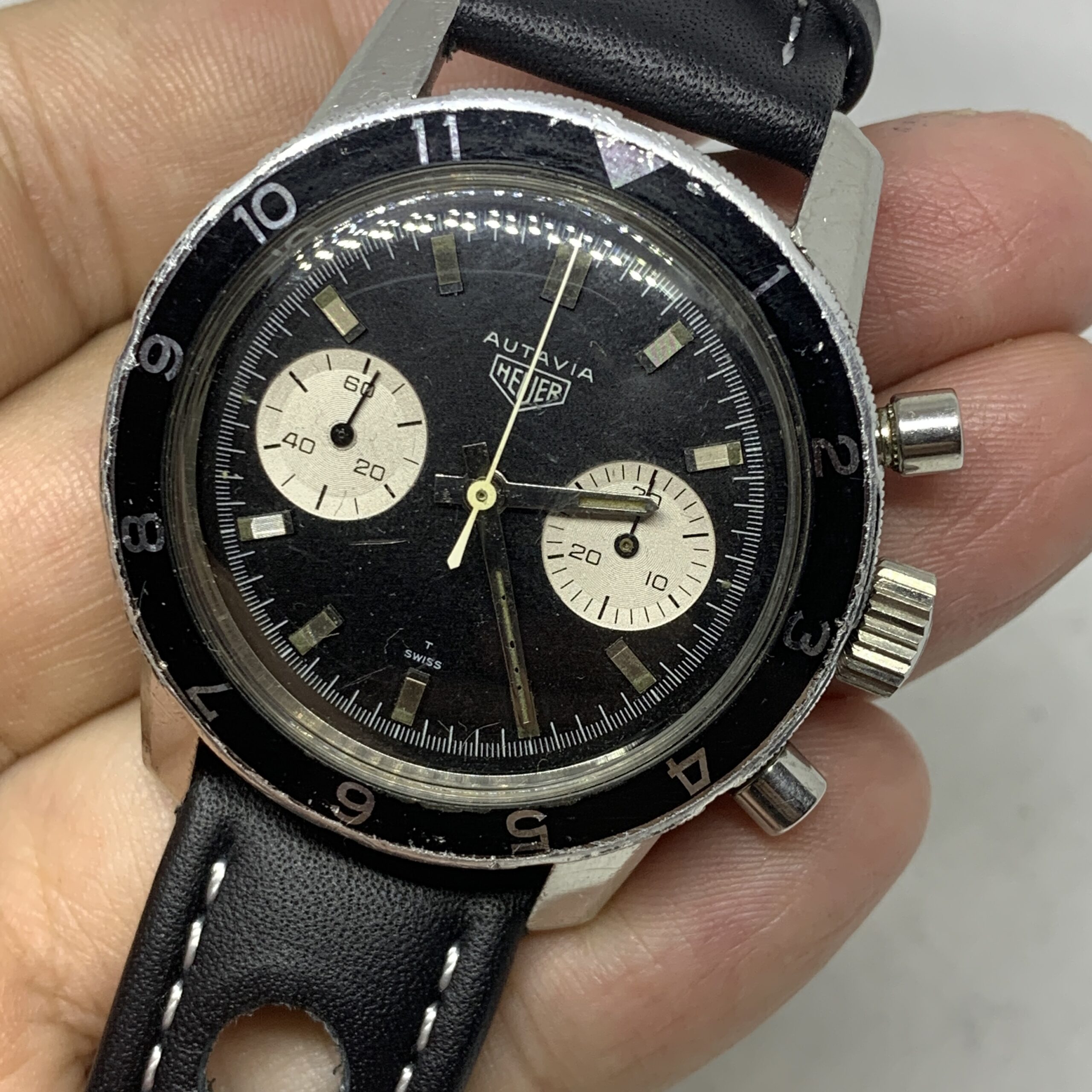 HEUER AUTAVIA ARGENTINA AIR FORCE MANUAL WIND MOVEMENT CHRONOGRAPH