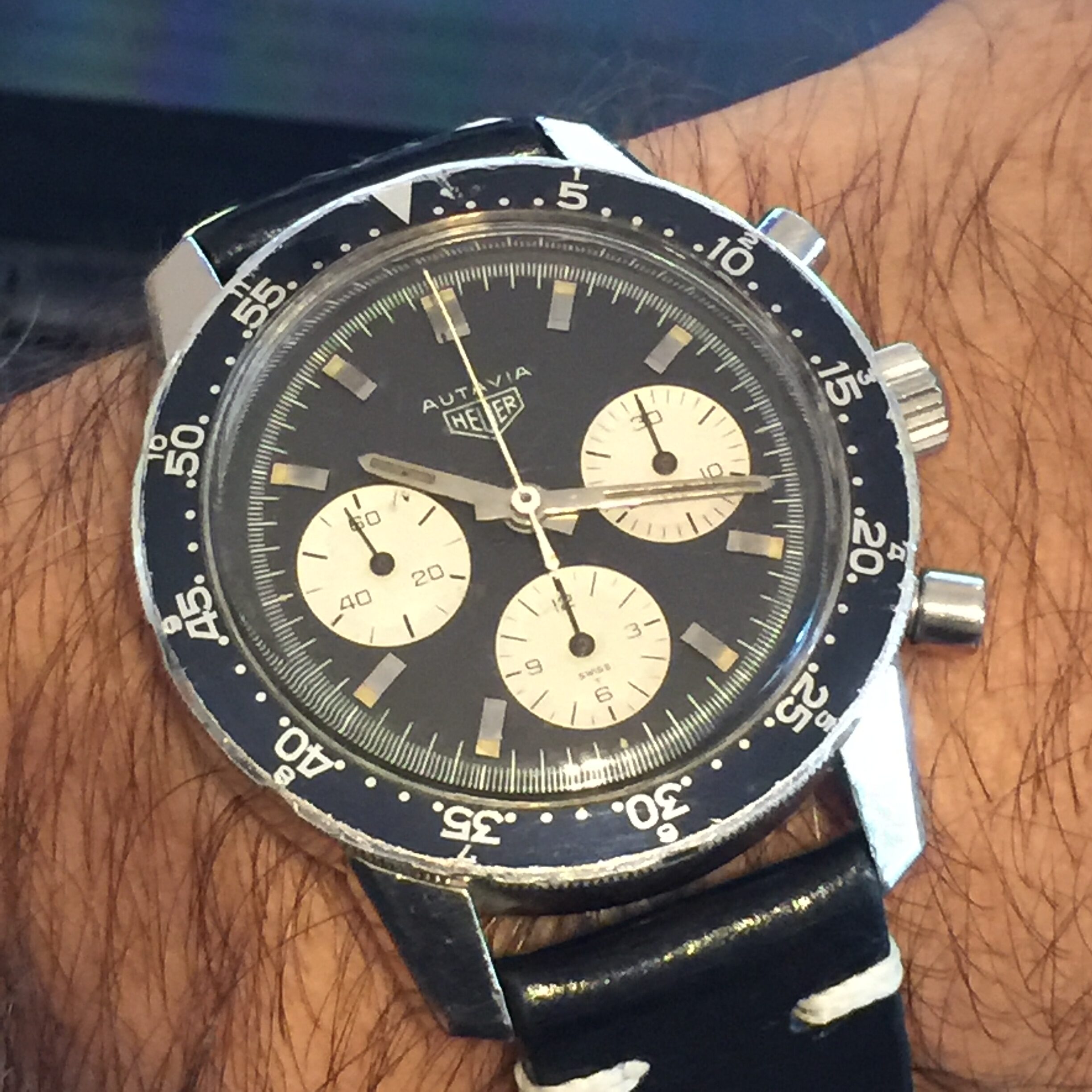 HEUER AUTAVIA MANUAL WIND MOVEMENT CHRONOGRAPH