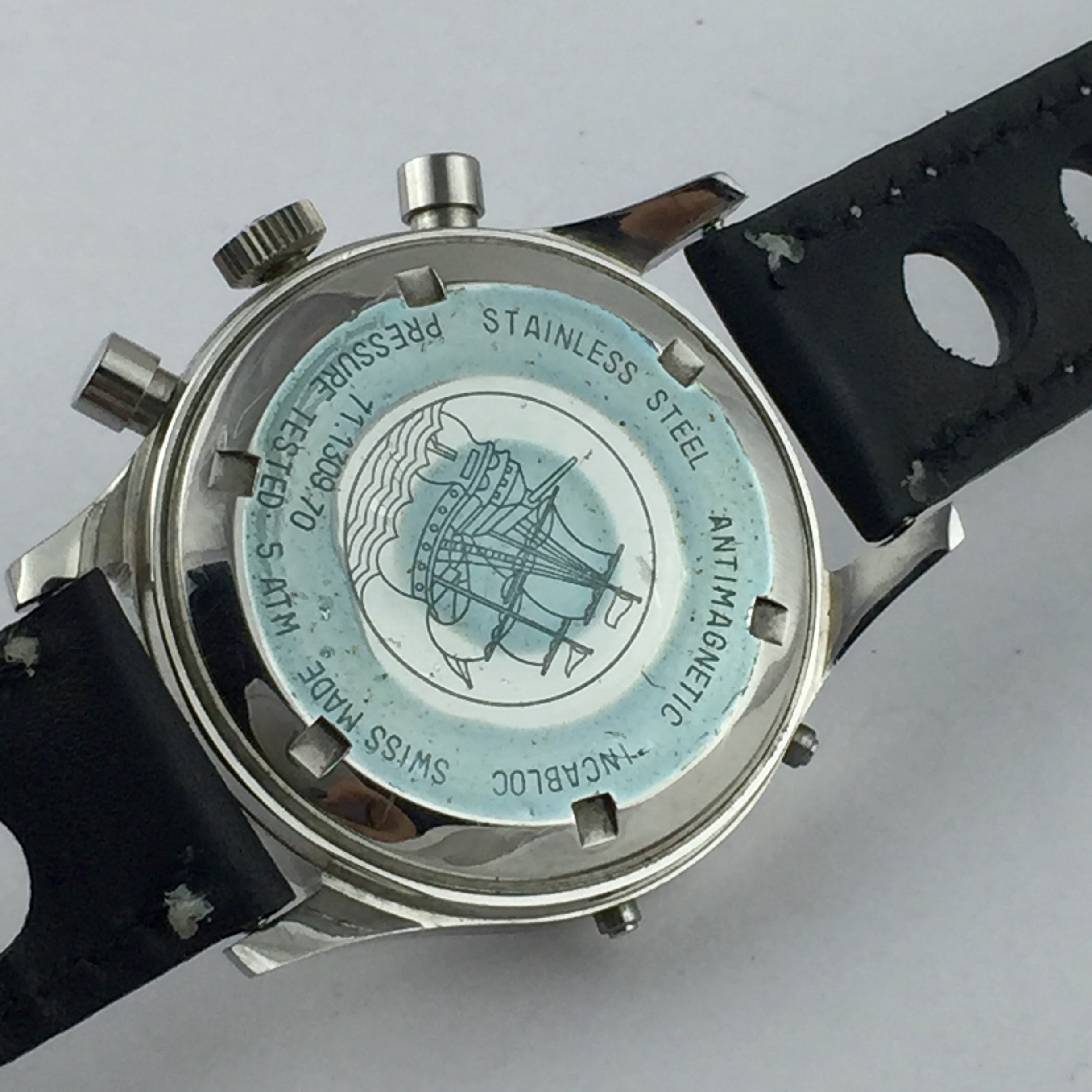 WAKMANN GIGANDET TRIPLE DATE CALENDAR REVERSE PANDA MANUAL WIND MOVEMENT 37MM