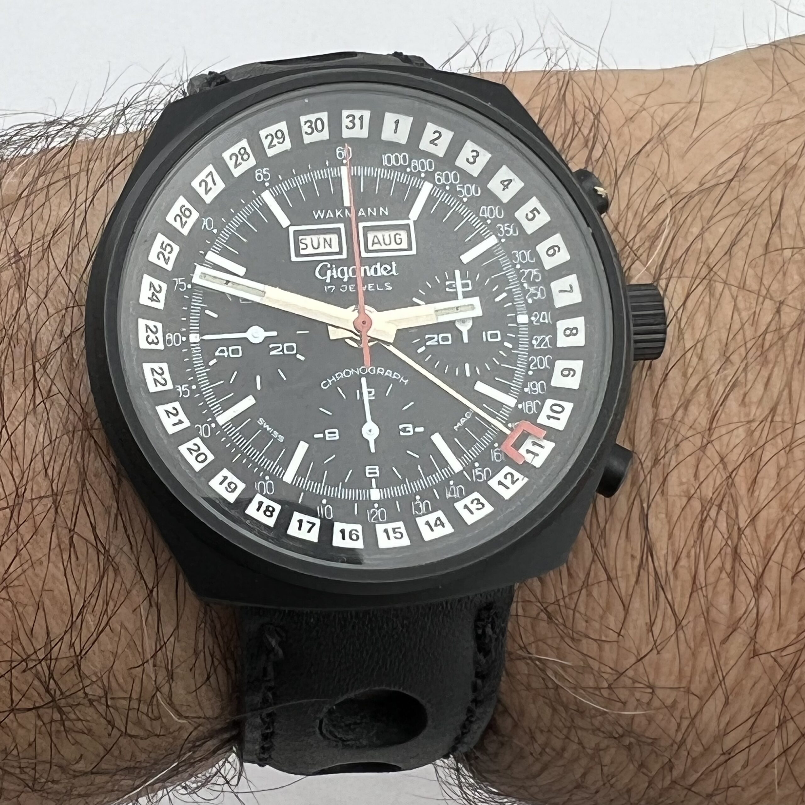 WAKMANN GIGANDET TRIPLE DATE CALENDAR MANUAL WIND MOVEMENT CHRONOGRAPH