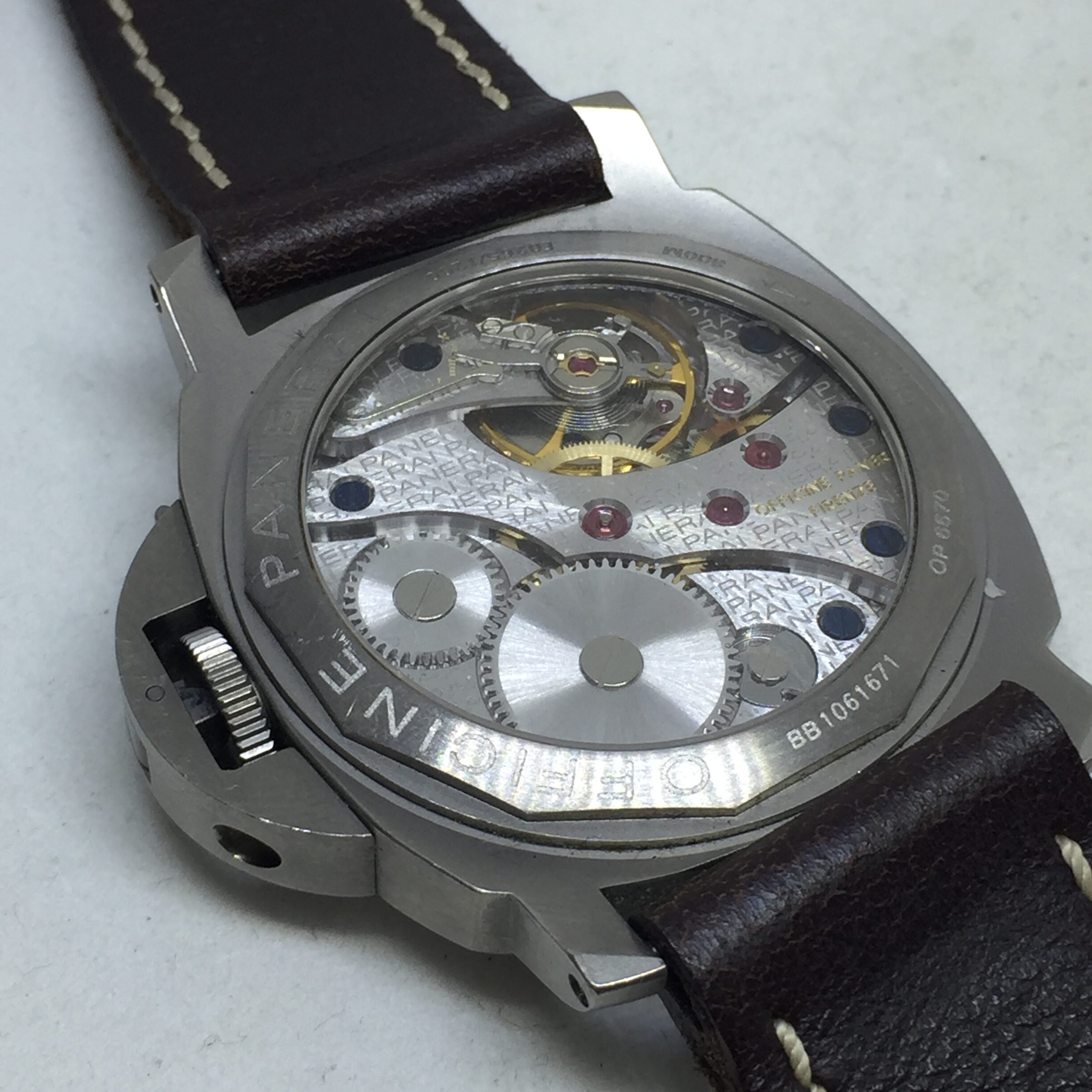 PANERAI LUMINOR BASE TOBACCO BROWN DIAL REF PAM116 MANUAL WIND TITANIUM 44MM LIMITED EDITION 1200 UNITS