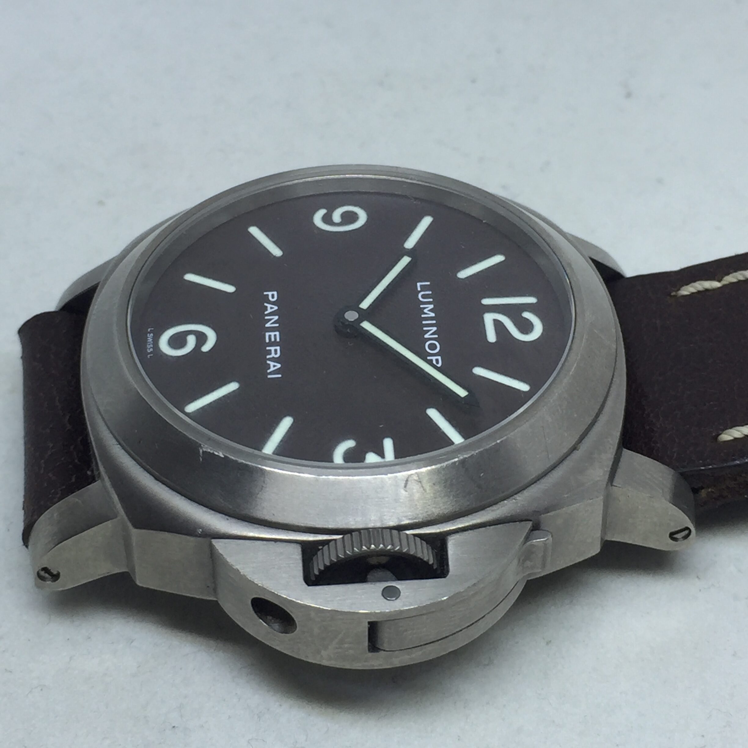 PANERAI LUMINOR BASE TOBACCO BROWN DIAL REF PAM116 MANUAL WIND TITANIUM 44MM LIMITED EDITION 1200 UNITS