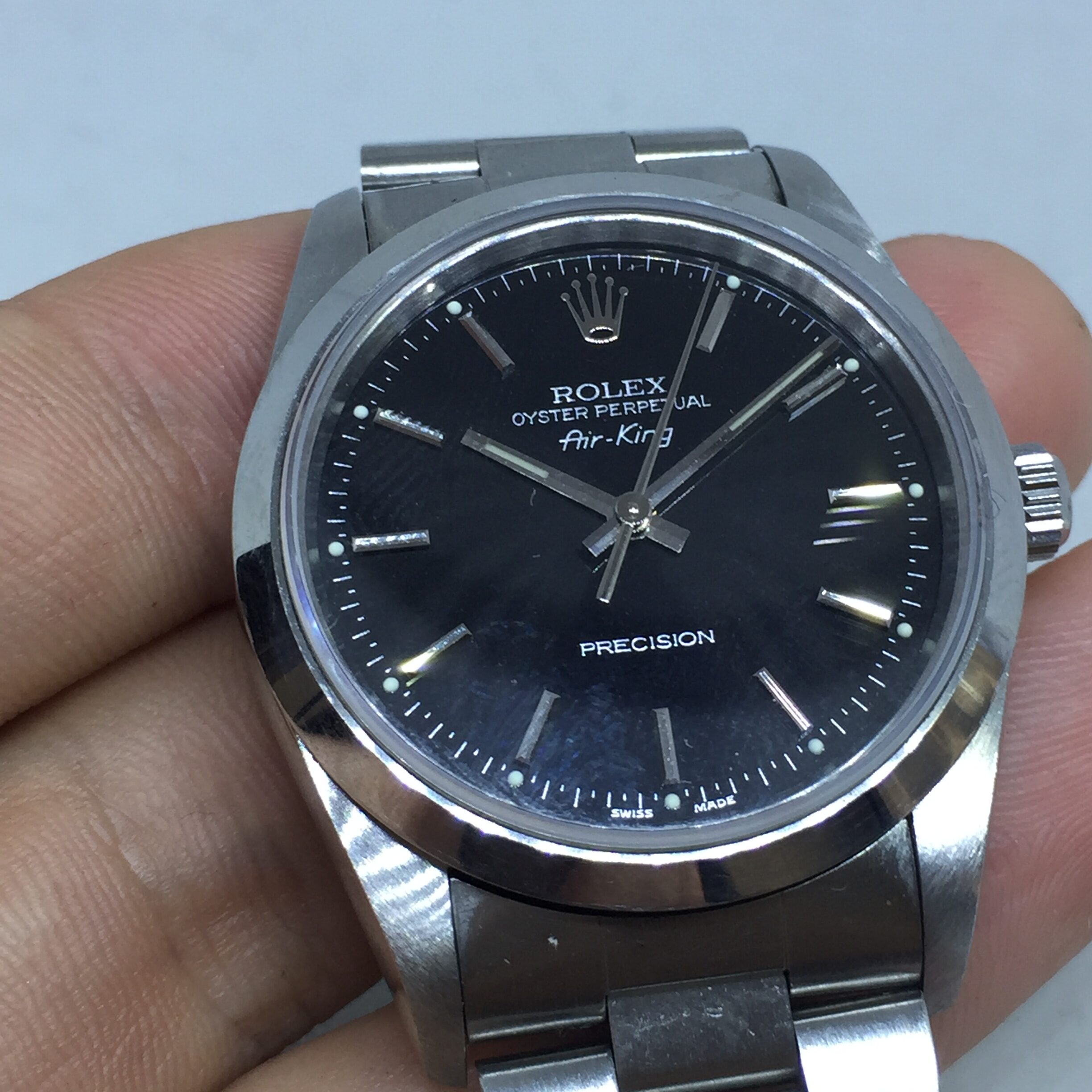 ROLEX AIR KING REF 14000 AUTOMATIC MOVEMENT FROM 1998 NO HOLES CASE