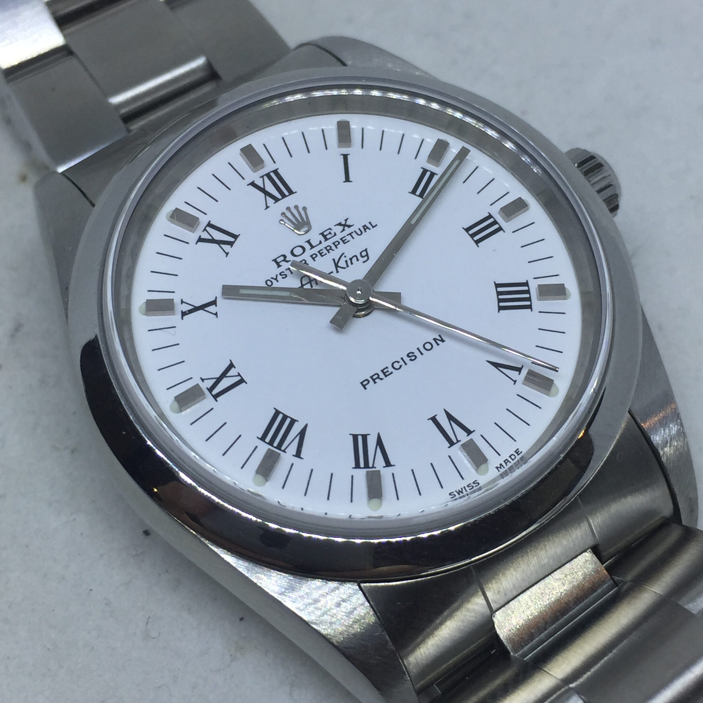 ROLEX AIR KING REF 14000 AUTOMATIC MOVEMENT WHITE DIAL ROMAN NUMERALS