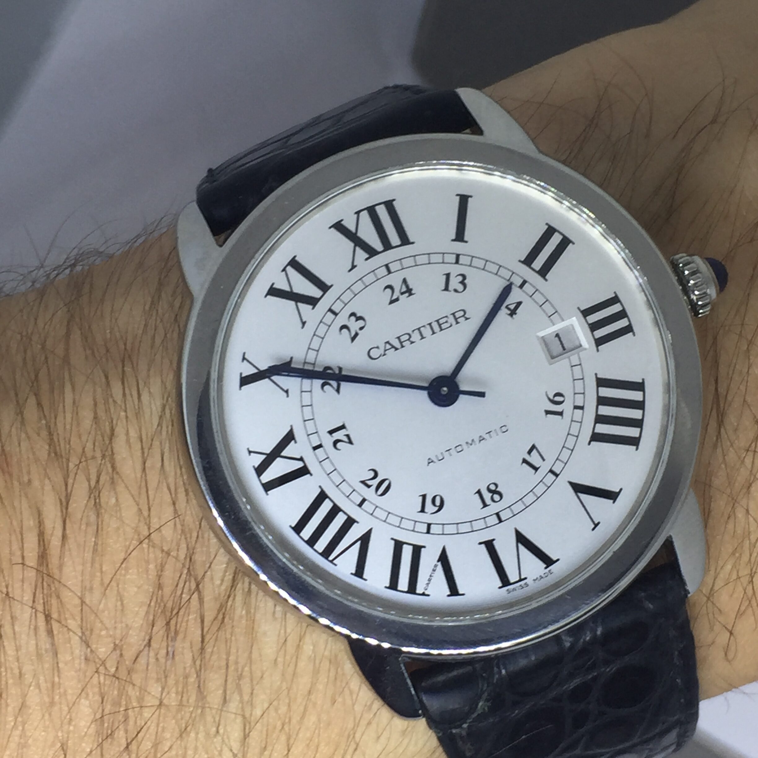 CARTIER RONDE SOLO XL STAINLESS STEEL REF 3517 AUTOMATIC MOVEMENT 42MM