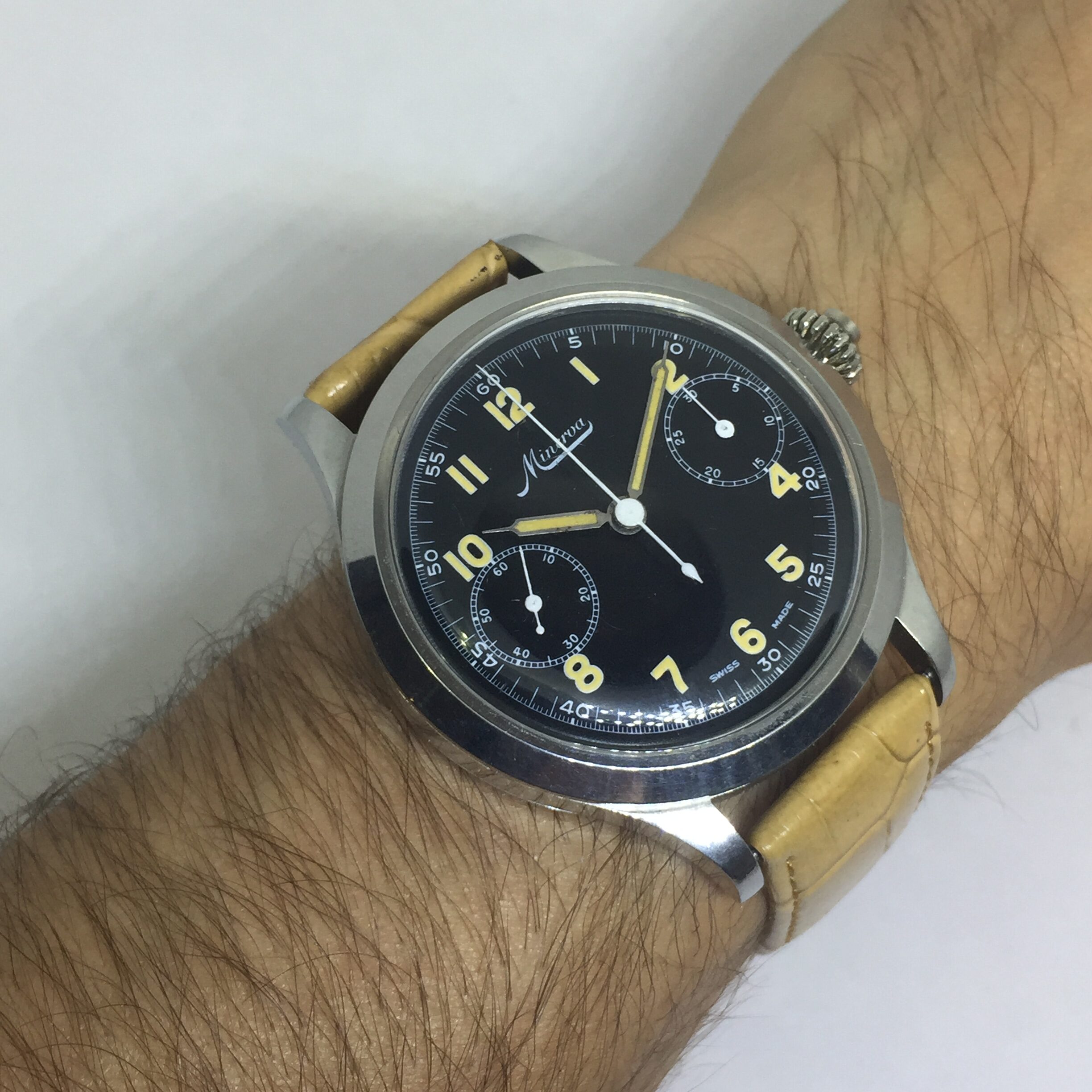 SUPER RARE MINERVA CHRONOGRAPH MANUAL WIND MOVEMENT