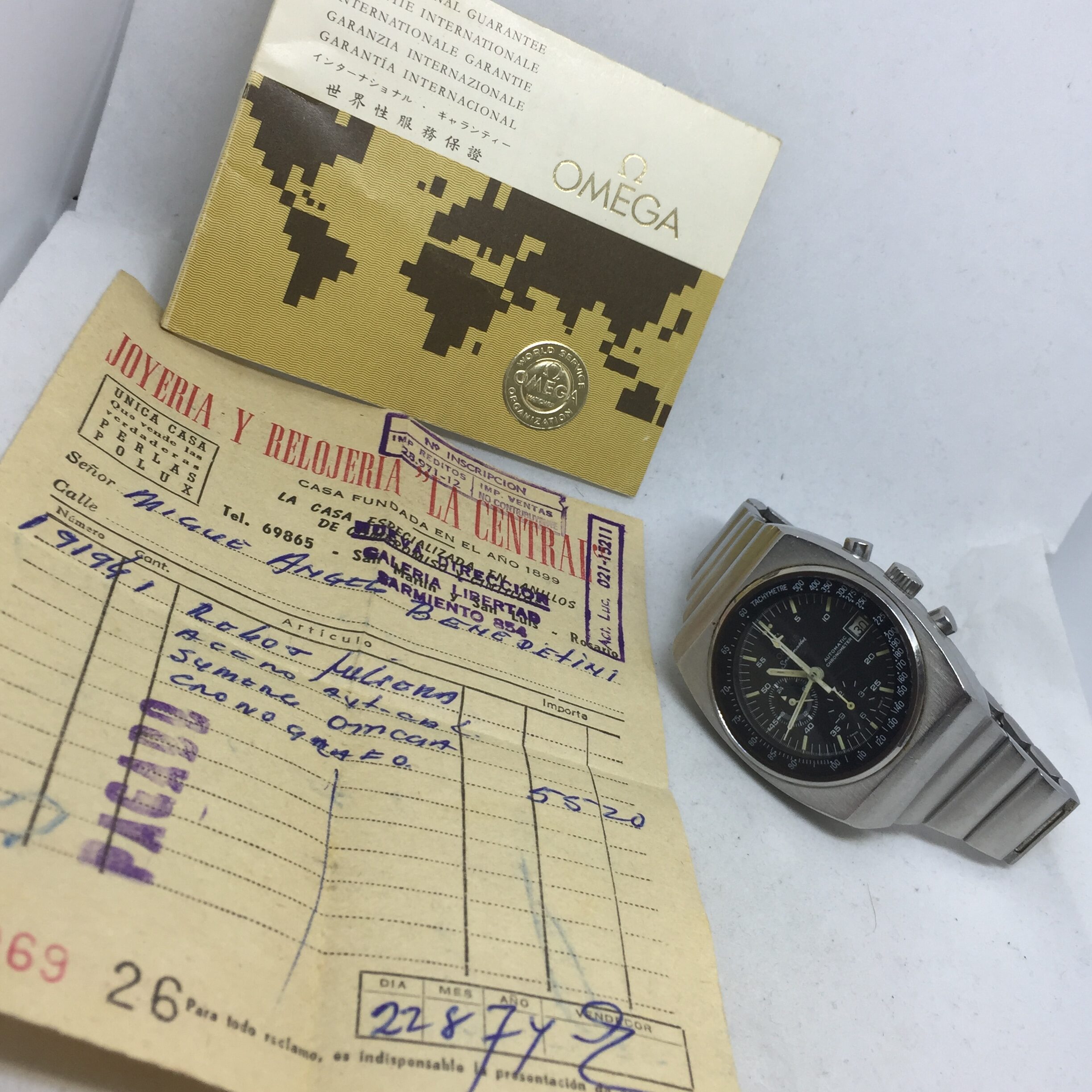 OMEGA SPEEDMASTER 125 ANNIVERSARY REF 178,002 AUTOMATIC MOVEMENT WITH PAPERS