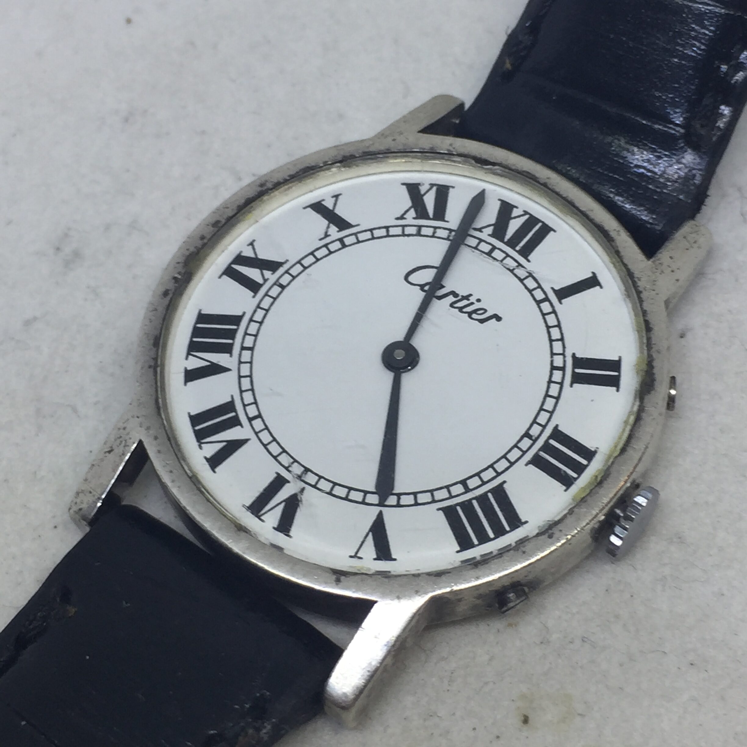 CARTIER SOLO STERLING SILVER MANUAL WIND MOVEMENT