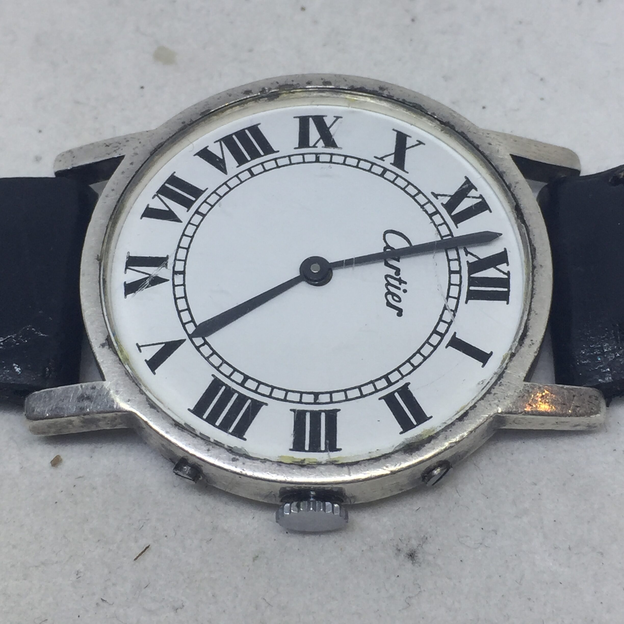 CARTIER SOLO STERLING SILVER MANUAL WIND MOVEMENT